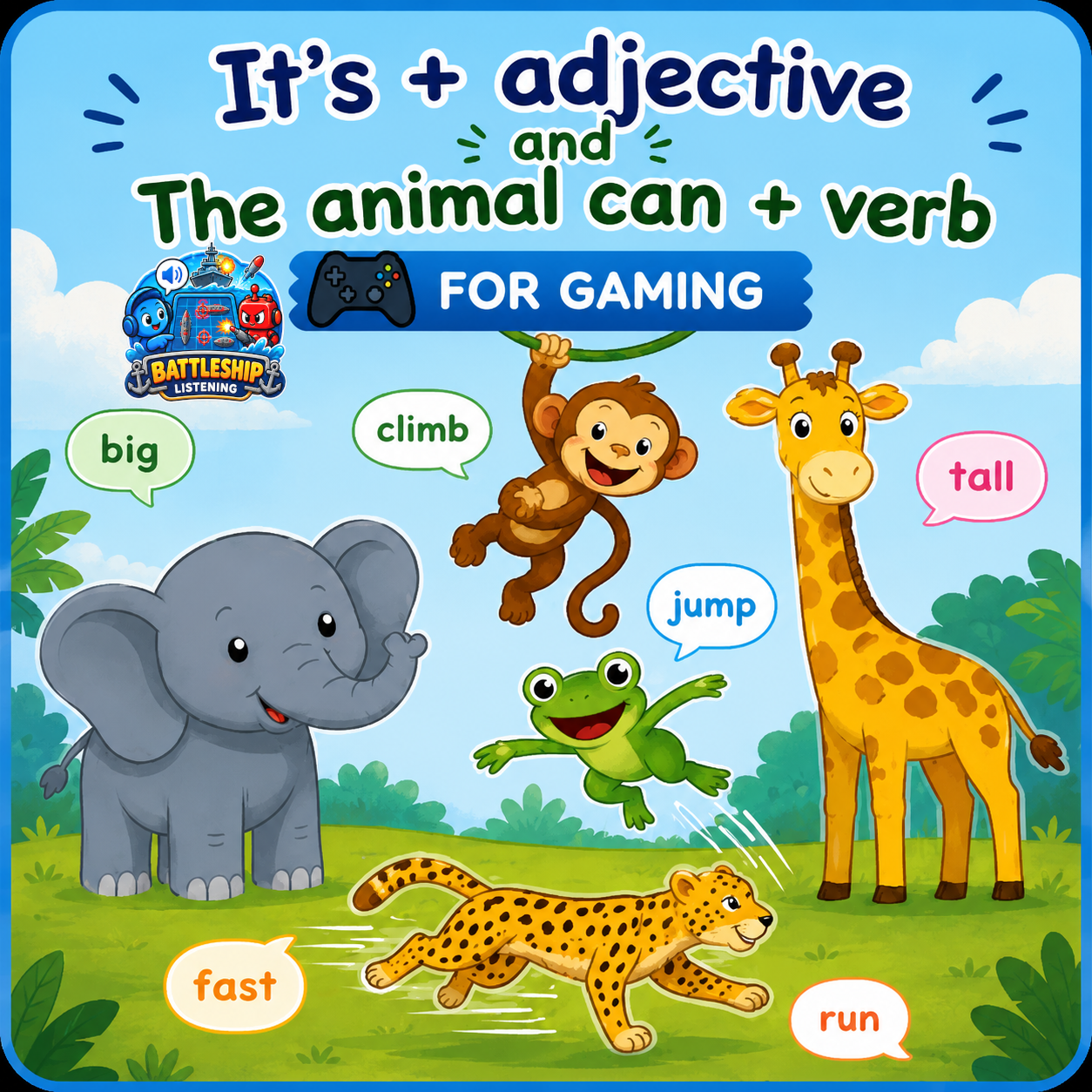 It's + adjective and The animal can game