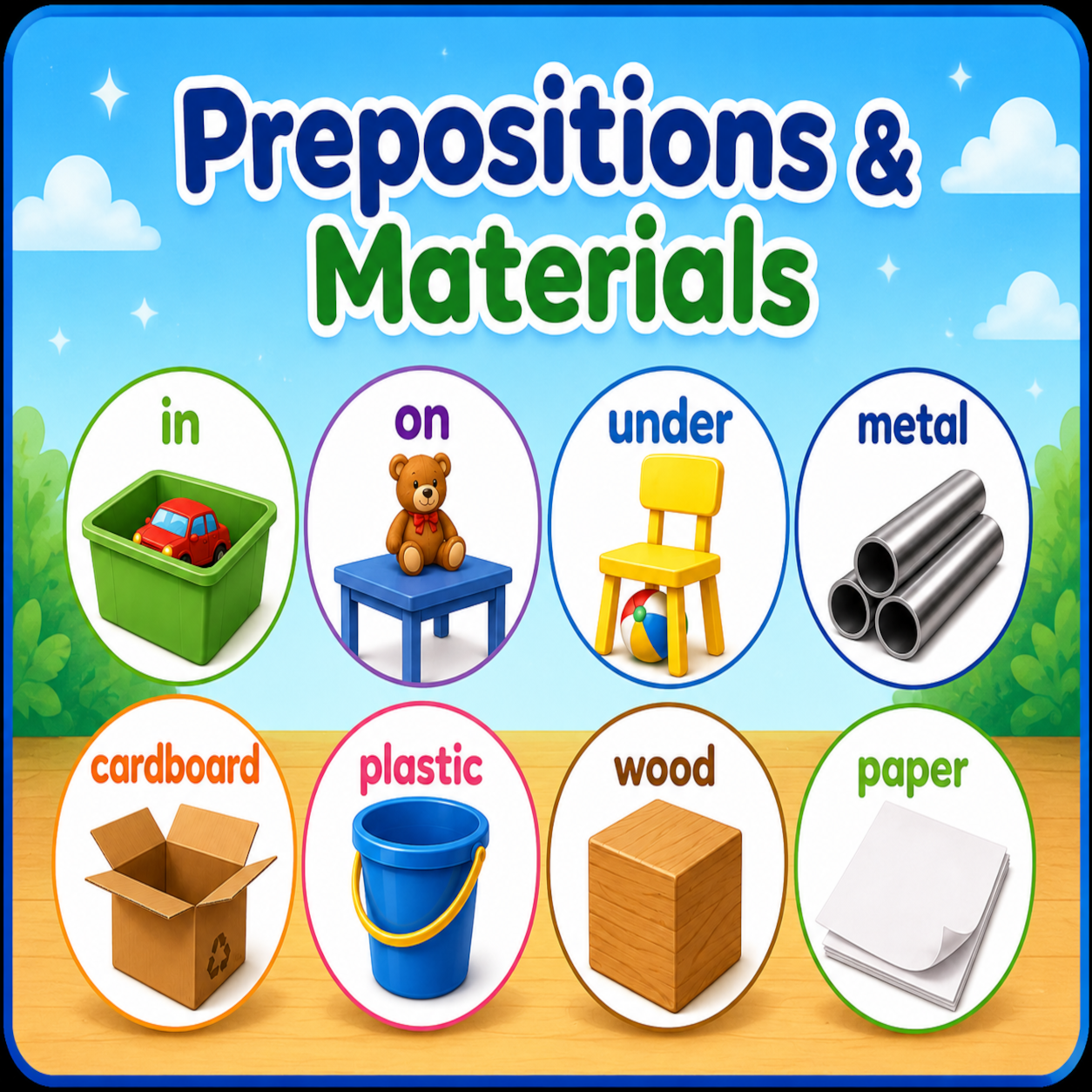Prepositions and materials